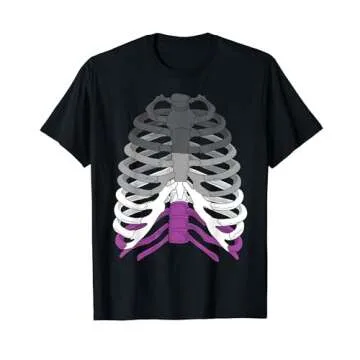 Funny Halloween Skeleton T-Shirt - Asexual Pride Graphic Tee