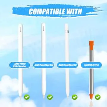 Upgraded Pencil Tips fit for Apple 2nd 1st Gen USB-C iPad Pro Air Mini Pencil,0.78mm No Wear Out iPencil Fine Point Accurate Increasing Apple Pen Nibs, Write Like A Real Pen,White