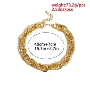 Stylish Gold Chunky Choker Necklace for Women