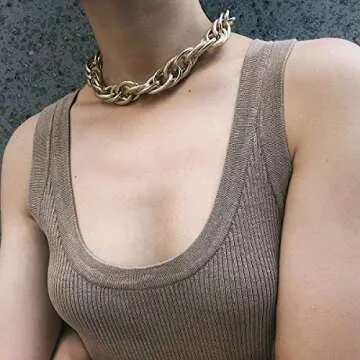 Stylish Gold Chunky Choker Necklace for Women