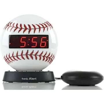 Loud Baseball Alarm Clock with Nightlight for Kids