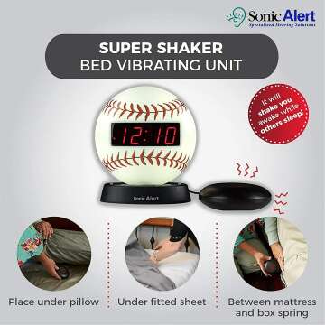 Loud Baseball Alarm Clock with Nightlight for Kids