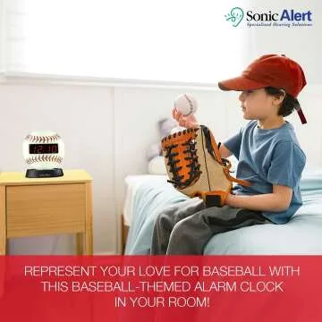 Loud Baseball Alarm Clock with Nightlight for Kids