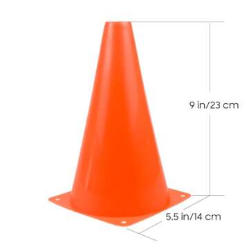 MDTMR Flexible 9 Inch Soccer Training Cones, Portable and Bright for Every Activity