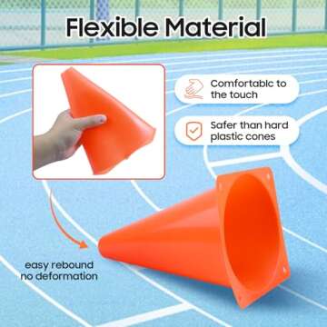 MDTMR 9-Inch Soccer Training Cones for All Activities and Events