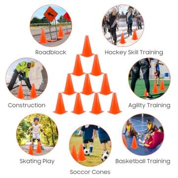 MDTMR 9-Inch Soccer Training Cones for All Activities and Events