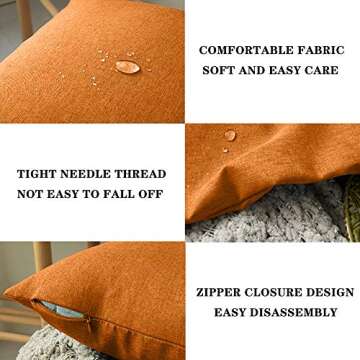 ALLAMRCU Waterproof Outdoor Pillow Covers Set of 4