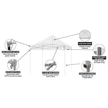 E-Z UP Ambassador Canopy Tent - Instant 10' x 10' Shade