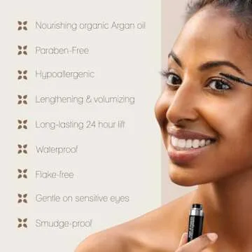 Poppy Austin Mascara - Organic Mascara, Natural Mascara, Vegan Mascara, Paraben-Free, Cruelty-Free Mascara - Hypoallergenic Mascara Lengthening & Volumizing with Argan Oil - 0.31 Fl Oz (Black)