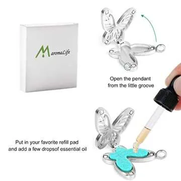 Maromalife Butterfly Essential Oil Diffuser Necklace