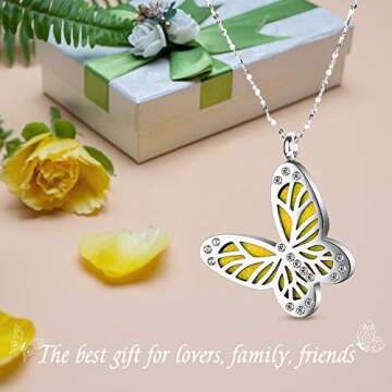 Maromalife Butterfly Essential Oil Diffuser Necklace