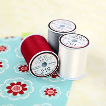 Superior Threads Sew Complete All-Purpose 50 wt Sewing Thread 300 Yard Spool (#201 Natural White)