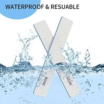 Nail Files-Nail File for Acrylic Nails 12pcs, 60/60 Grit Nail Files Emery Boards for Acrylic Nails, Jumbo File Washable Thick Professional Square Nail File Manicure Tools for Nail Tech