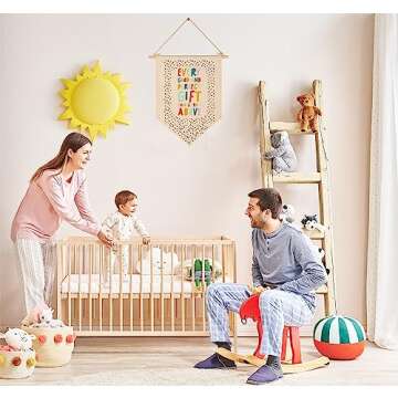 Christian Bible Verses Art-Scripture Flag Sign Gifts for Baby Newborn Boys Girls Kids-Banner Wall Decor Gift for Nursery Bedroom Playroom Front Door-Baby Gift Shower-New Home Christmas Gift