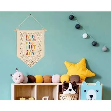 Christian Bible Verses Art-Scripture Flag Sign Gifts for Baby Newborn Boys Girls Kids-Banner Wall Decor Gift for Nursery Bedroom Playroom Front Door-Baby Gift Shower-New Home Christmas Gift