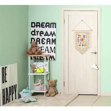 Christian Bible Verses Art-Scripture Flag Sign Gifts for Baby Newborn Boys Girls Kids-Banner Wall Decor Gift for Nursery Bedroom Playroom Front Door-Baby Gift Shower-New Home Christmas Gift