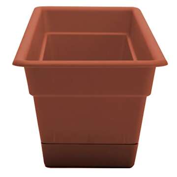 Bloem Dura Cotta Window Box Planter: 18" - Terra Cotta- with Tray, Weatherproof Resin Box, Removable...