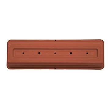 Bloem Dura Cotta Window Box Planter: 18" - Terra Cotta- with Tray, Weatherproof Resin Box, Removable Tray for Indoor & Outdoor Use, Gardening, 2 Gallon Capacity