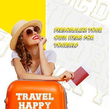 104 Pieces Self Adhesive Chenille Letter Patches Dupes Glitter Initial for Clothing DIY Mobile Phone...