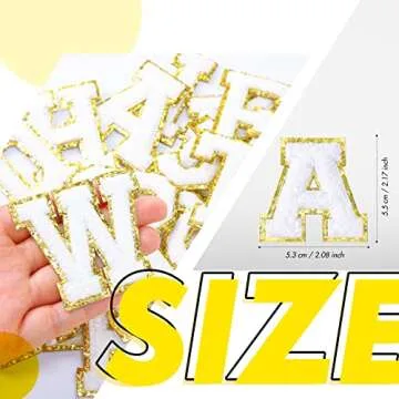 104 Self Adhesive Glitter Chenille Letter Patches