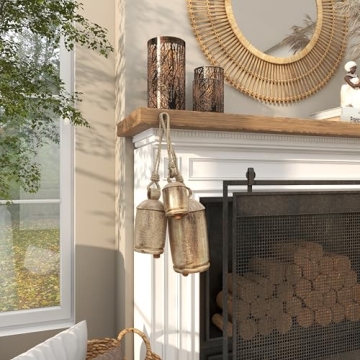 Deco 79 Gold Metal Tibetan Inspired Decorative Cow Bells