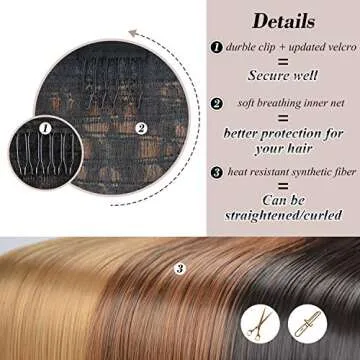 BARSDAR Straight Ponytail Extension - 26 Inch Long Straight Wrap Around Ponytail for Women Clip in Ponytail Hair Extensions Synthetic Brown Hair Pony Tails Hairpieces Daily - Dark Brown & Auburn