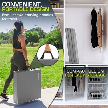 ProsourceFit Tri-Fold Exercise Mat for Gym & Home Workouts