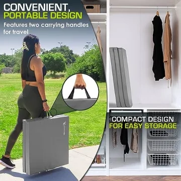 ProsourceFit Tri-Fold Exercise Mat for Gym & Home Workouts