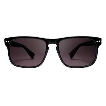 MVMT Reveler | Non-Polarized Rectangular Men's Sunglasses | Pure Black | 57 mm