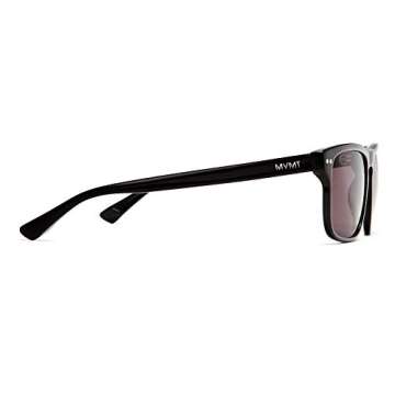 MVMT Reveler | Non-Polarized Rectangular Men's Sunglasses | Pure Black | 57 mm