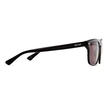 MVMT Reveler | Non-Polarized Rectangular Men's Sunglasses | Pure Black | 57 mm