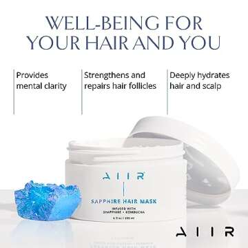 AIIR Sapphire Mask - Deep Conditioning Hair Treatment for Damage Hair Repair, Hyaluronic Acid Hydrat...