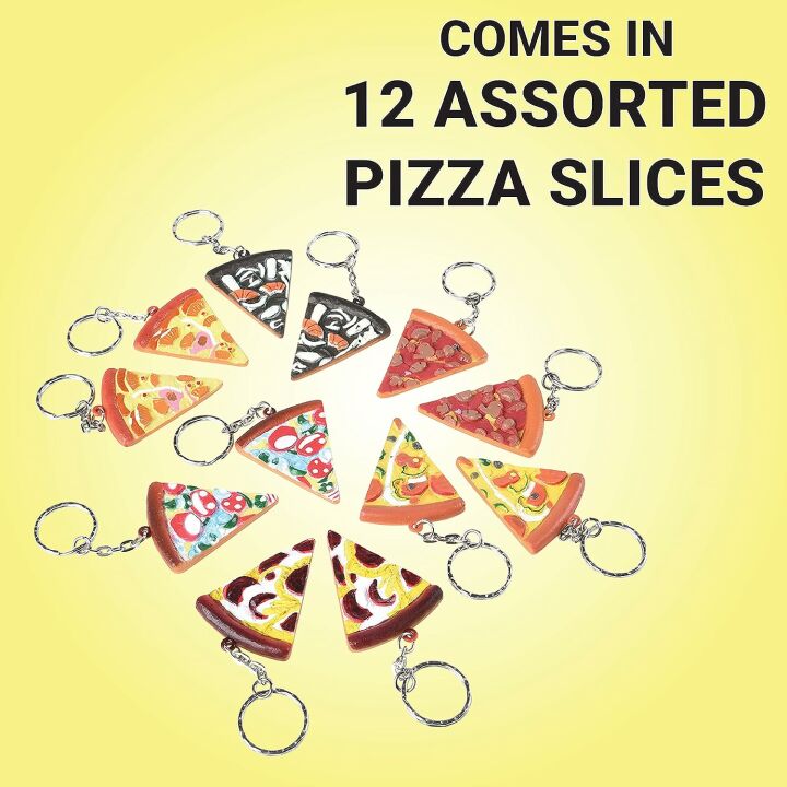 Fun U.S. Toy Pizza Keychains - 12 Pack for Kids