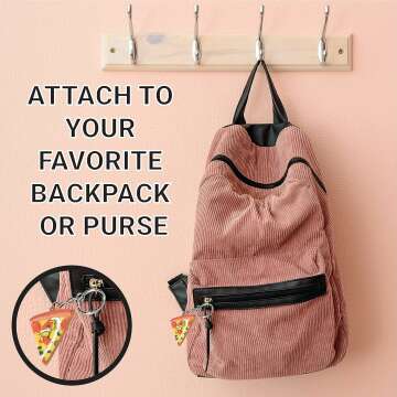 Fun U.S. Toy Pizza Keychains - 12 Pack for Kids