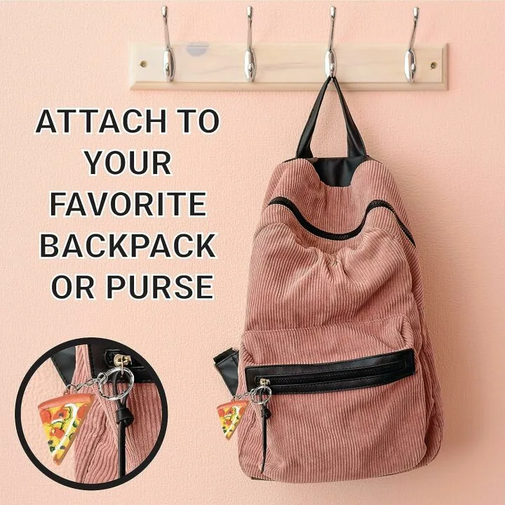 Fun U.S. Toy Pizza Keychains - 12 Pack for Kids