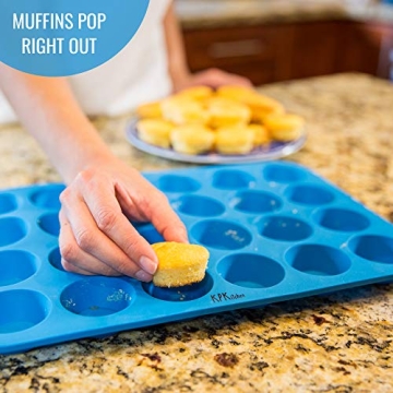 KPKitchen Silicone Mini Muffin Pan - Nonstick & Durable