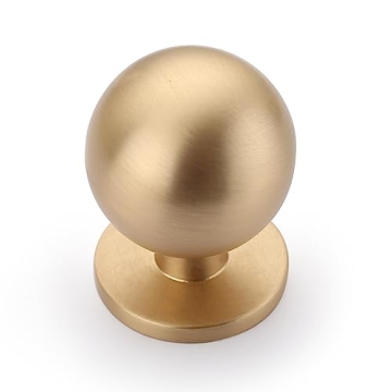 Asidrama 10 Pack Brushed Brass Kitchen Cabinet Knobs, Cabinet Knobs Kitchen Cabinet Hardware for Cup...