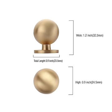 Asidrama 10 Pack Brushed Brass Cabinet Knobs for Kitchen