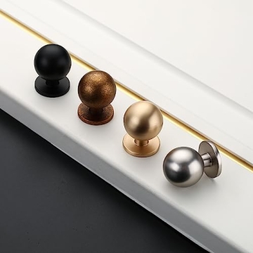 Asidrama 10 Pack Brushed Brass Cabinet Knobs for Kitchen