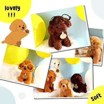 Civaner 4 Pcs Cute Dog Stuffed Animal Toy Puppy, 7 Inch Plush Dog Stuffed Puppy Animal for Boys and Girls, Party Decorations, Birthday Gifts(Cute)