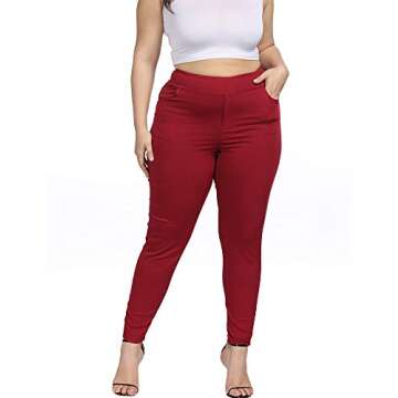 ALLEGRACE Plus Size Skinny Pants with Pockets - Comfort Redefined