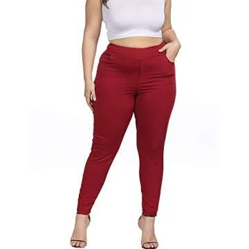 ALLEGRACE Plus Size Skinny Pants with Pockets - Comfort Redefined