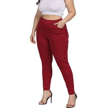 ALLEGRACE Plus Size Skinny Pants with Pockets - Comfort Redefined