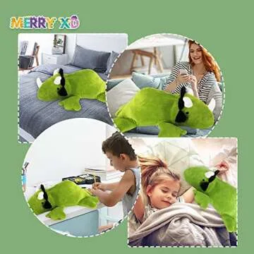 MerryXD Weighted Dinosaur Plush Pillow Stuffed Animals,Green 24" Weighted Dino Plushie and Throw Pillows, Super Soft Cartoon Hugging Toy Gifts for Kids & Adults, 3.5 lbs