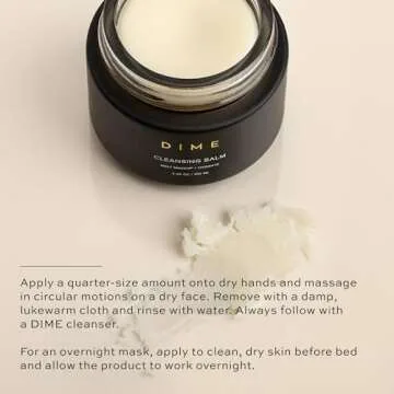 DIME Beauty Cleansing Balm, Oil Makeup Remover and Face Cleanser, Hydrating Eye Makeup Remover with Squalane, 3.38 oz / 100 ml