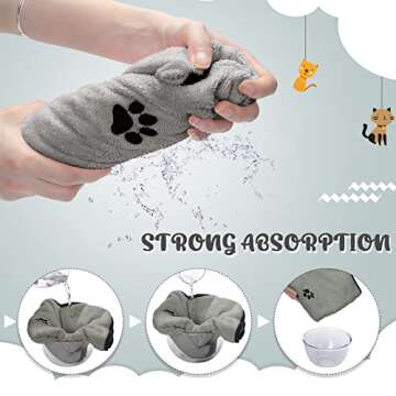Tegeme Soft Absorbent Dog Towels - 4 Pack Grooming Cloths