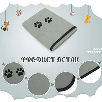 Tegeme Soft Absorbent Dog Towels - 4 Pack Grooming Cloths