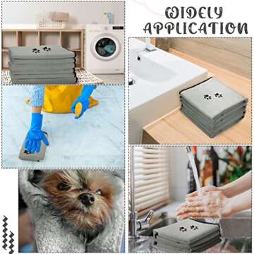 Tegeme Soft Absorbent Dog Towels - 4 Pack Grooming Cloths