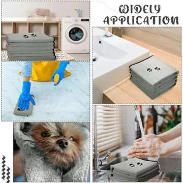 Tegeme Soft Absorbent Dog Towels - 4 Pack Grooming Cloths