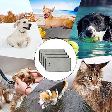 Tegeme Soft Absorbent Dog Towels - 4 Pack Grooming Cloths